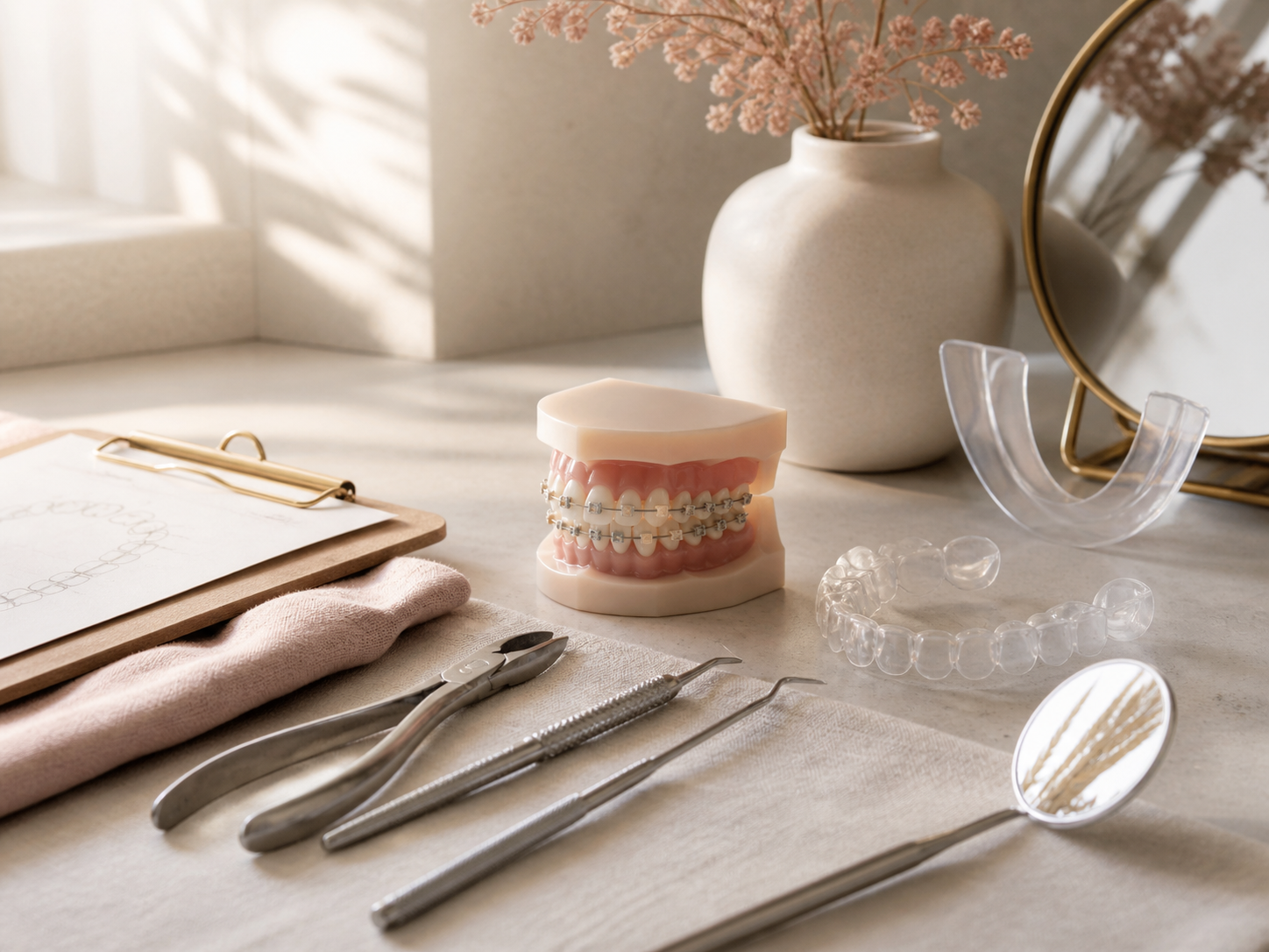 Orthodontic tools and clear aligner workspace