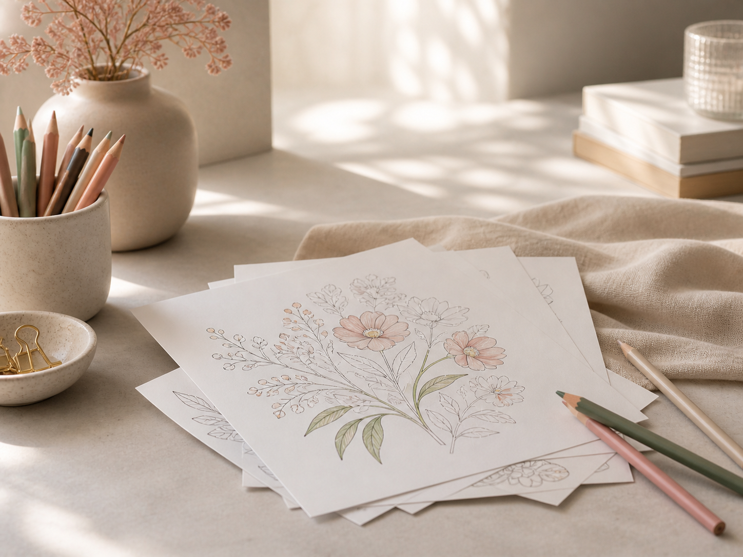 Free printable flatlay with planning pages