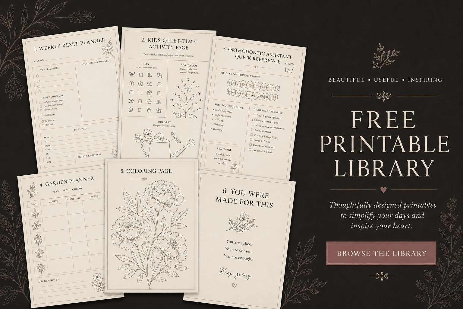 Made For This free printable library stack