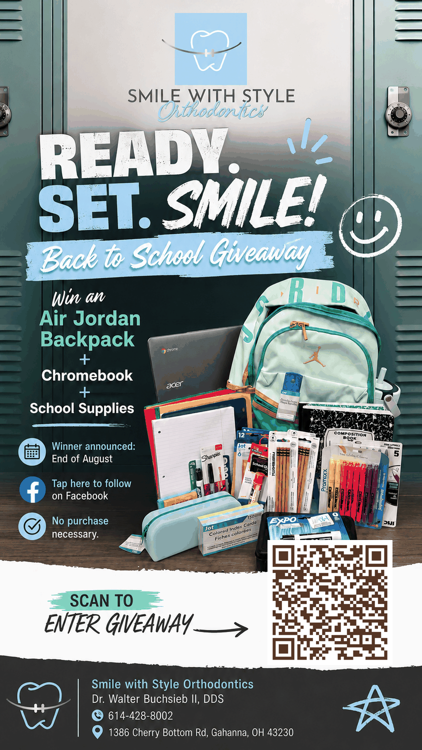 Smile With Style Orthodontics Back to School Giveaway with a Codee QR in the lower corner. Tap or scan to enter.